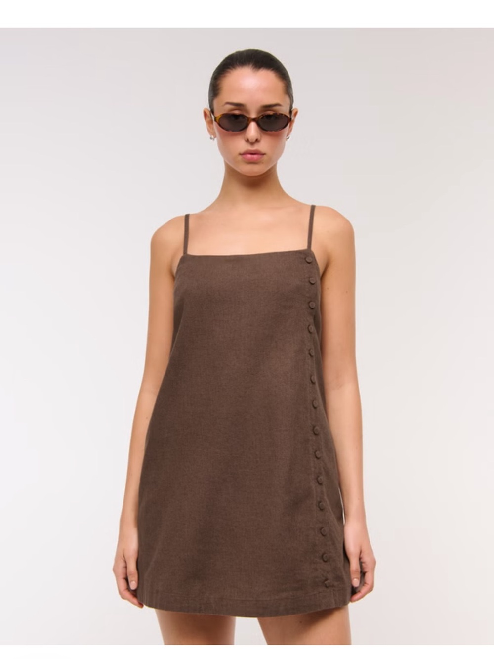 Abercrombie & Fitch Linen-Blend Button Skort
